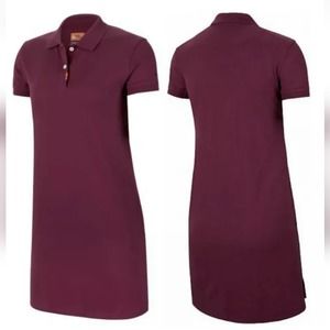 Nike Golf Women Polo Dress Burgundy BV0193 010 Collar Short Sleeve‎ Pockets Sm L